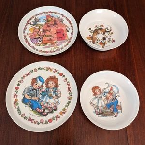 1970's Children's plates and bowls